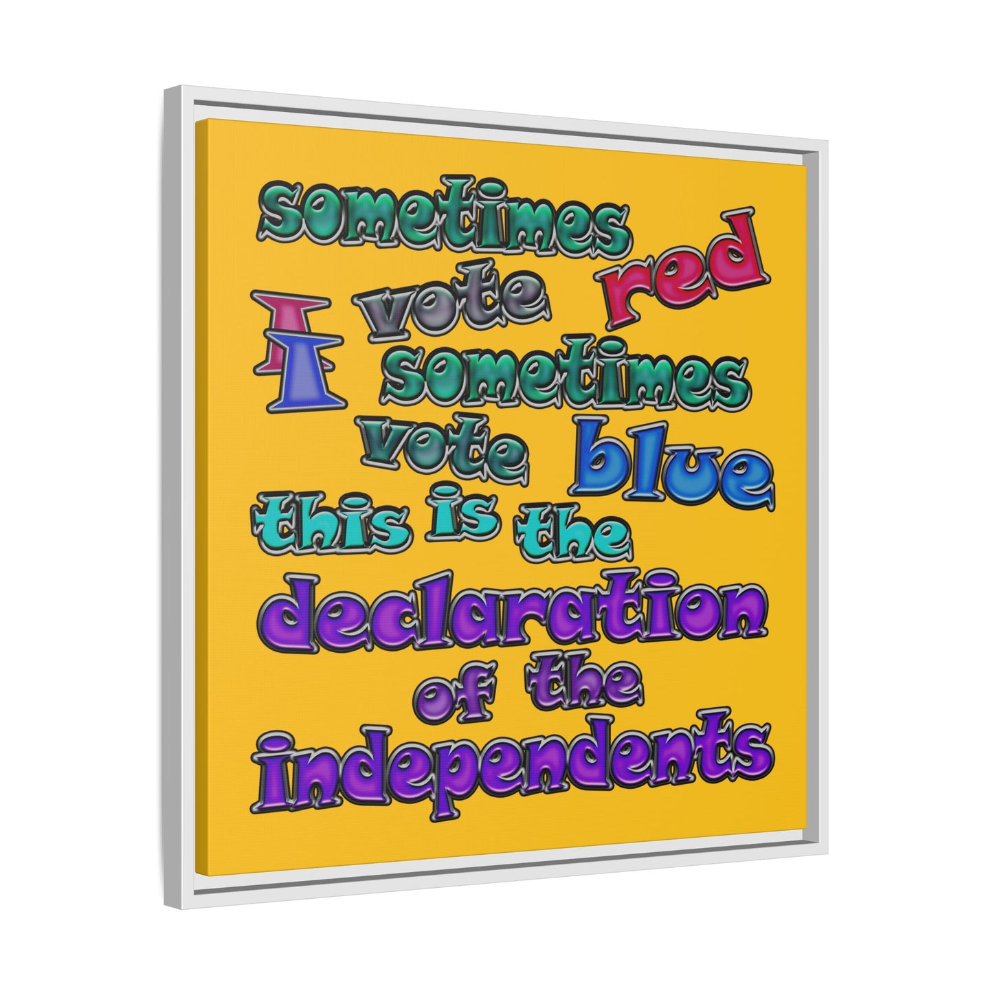 declaration of the independents - framed canvas art (yellow)
