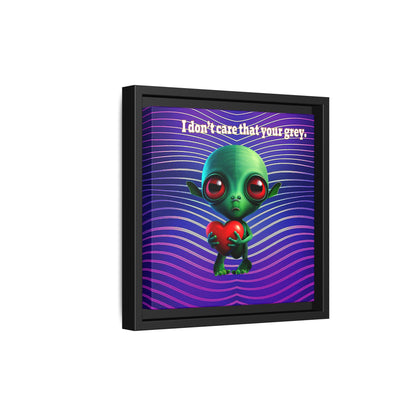 I don't care that your grey - framed canvas art (purple wave)