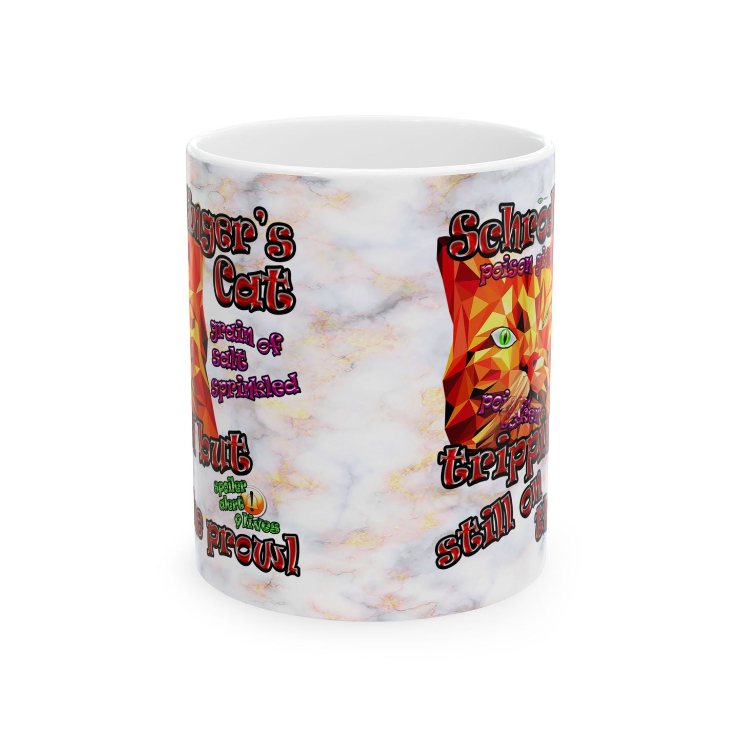 schrodinger's cat - White Mug (white marble)