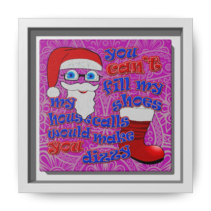santa's shoes - framed canvas art (pink swirl)