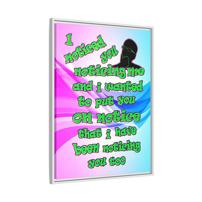 noticed you noticing - framed canvas art (light blue-pink wave)