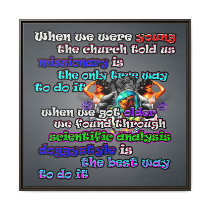 doggystyle - framed canvas art (grey-light grey)