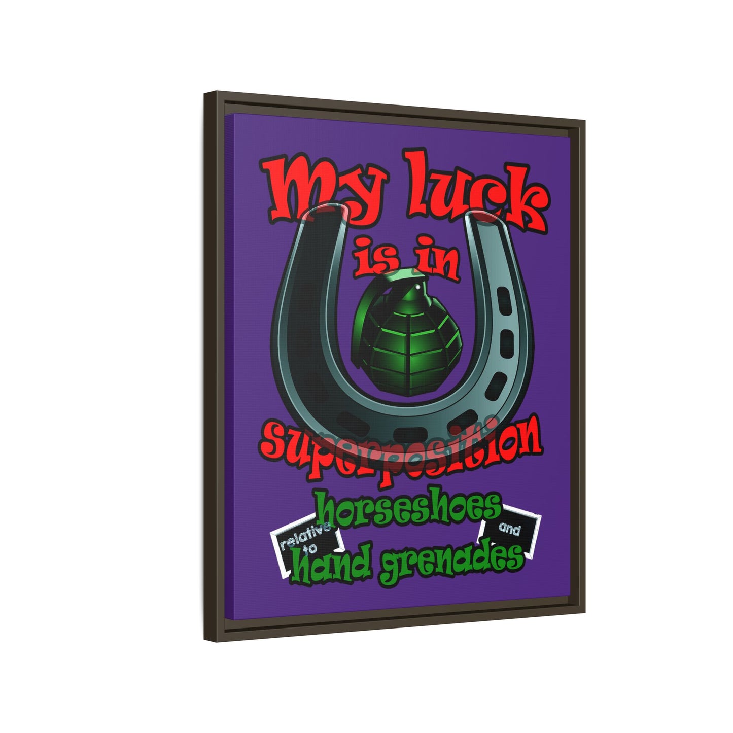 my luck - framed canvas art (purple)