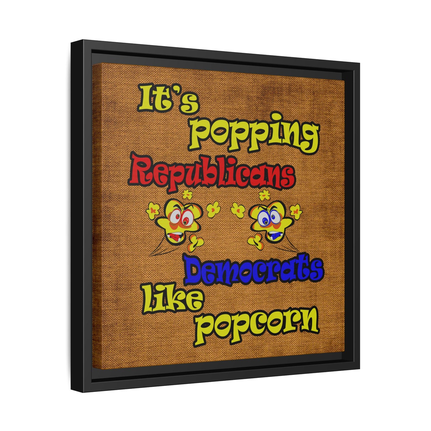 popping like popcorn - framed canvas art (brown papyrus)