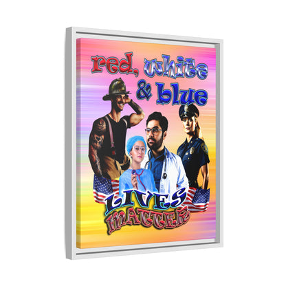 rw&b lives matter - framed canvas art (color blur)
