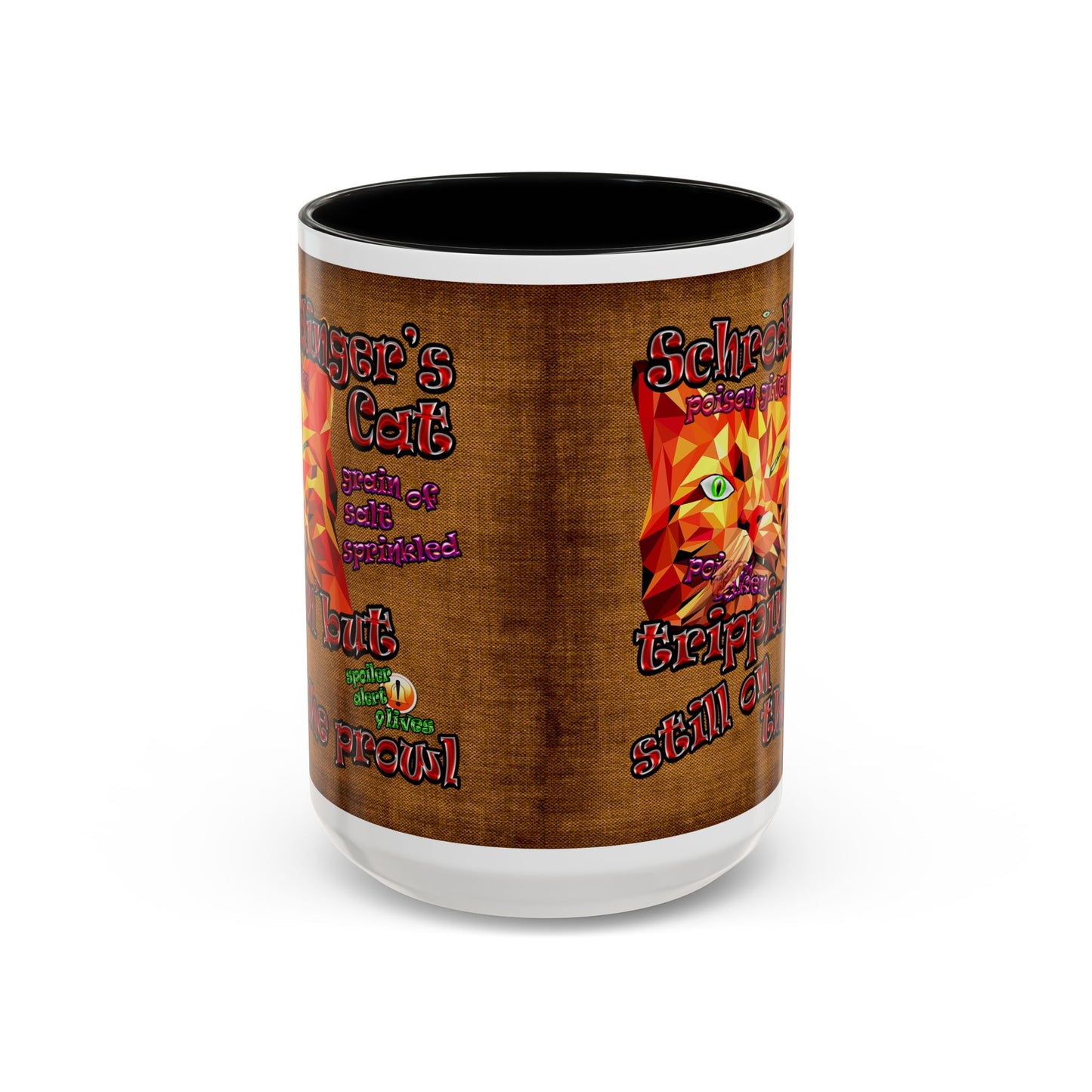 schrodinger's cat - Accent Mug (brown papyrus)