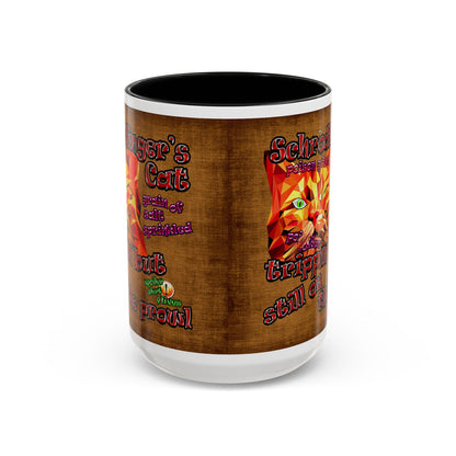 schrodinger's cat - Accent Mug (brown papyrus)