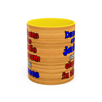 donkeys and elephants - Accent Mug (butterscotch wood finish)