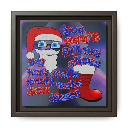 santa's shoes - framed canvas art (grey-pink wave)