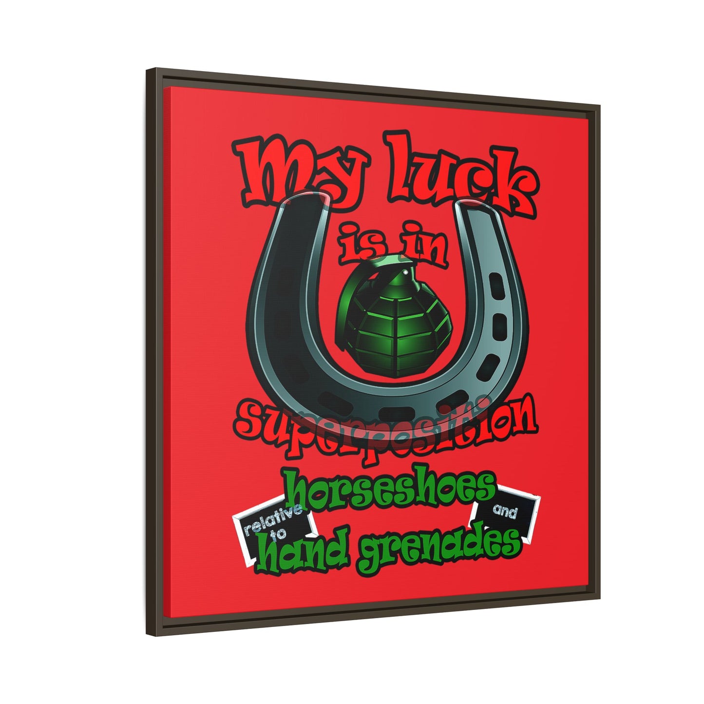 my luck - framed canvas art (red)