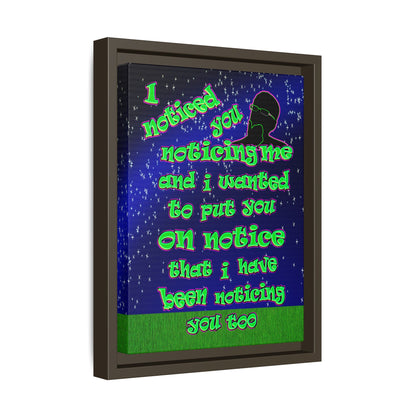 noticed you noticing - framed canvas art ('snoops' background)
