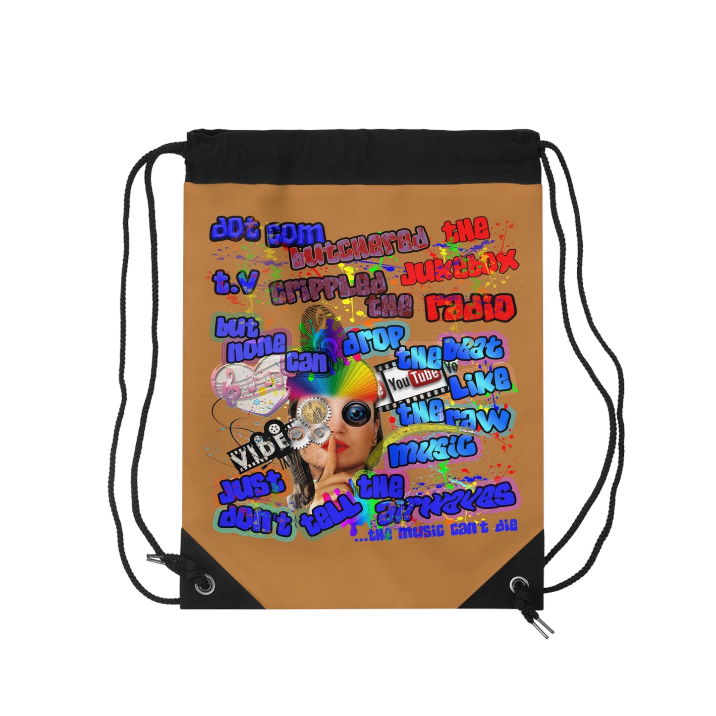 drop the beat - Drawstring Bag (light brown)