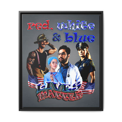 rw&b lives matter - framed canvas art (grey-light grey)
