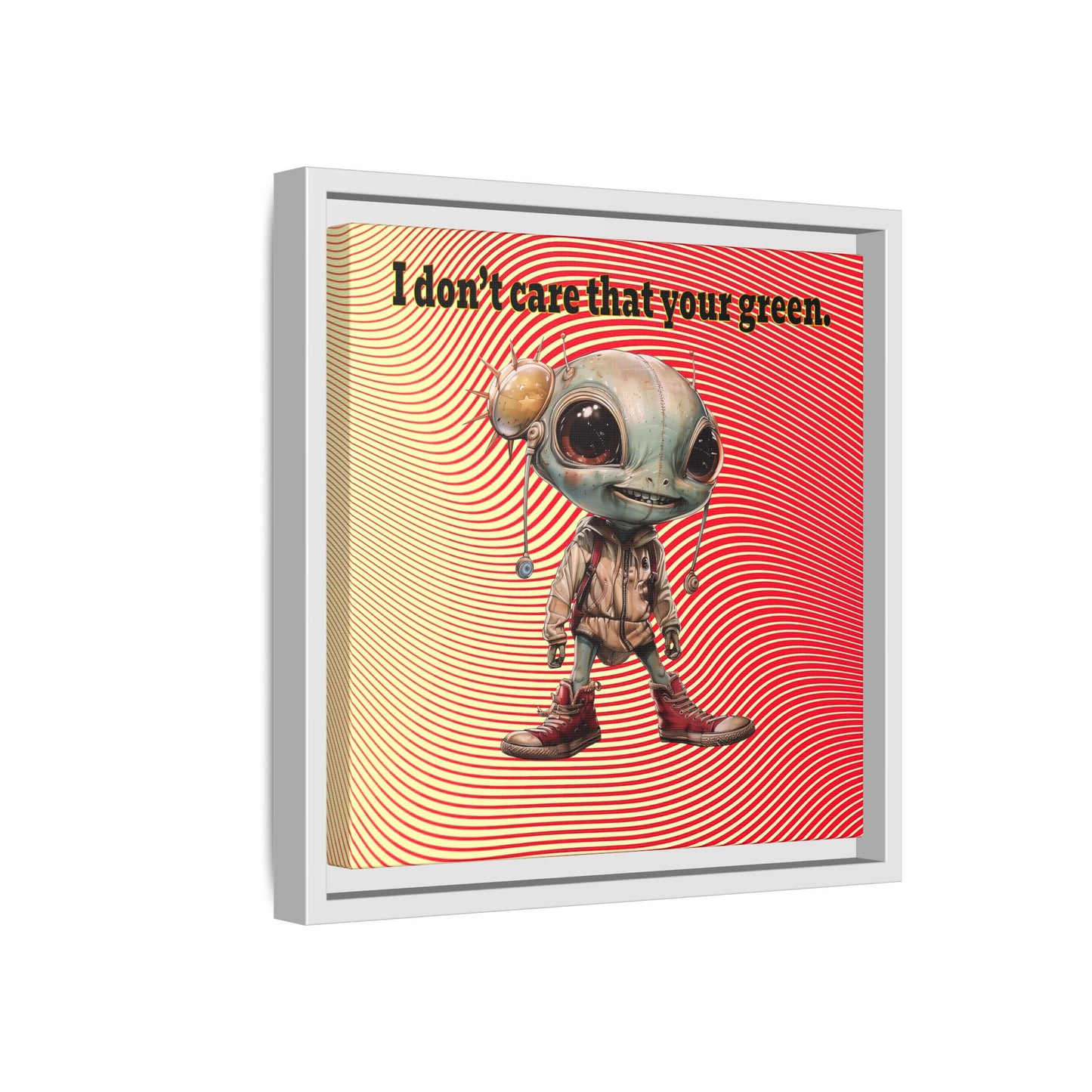 I don't care that your green - framed canvas art (yellow-orange wave)