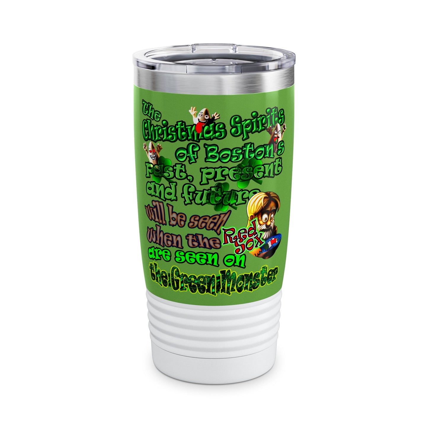 christmas spirits of boston - Ringneck Tumbler, 20oz (green)
