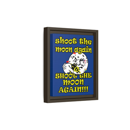 shoot the moon again - framed canvas art (dark blue)