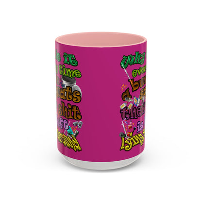 the bum's shit - Accent Mug (pink)