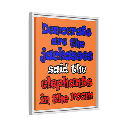 donkeys and elephants - framed canvas art (crusta)