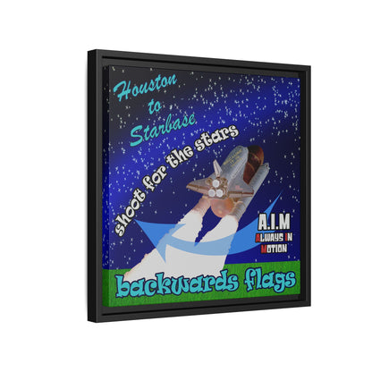shoot for the stars - framed canvas art ('snoops' background)