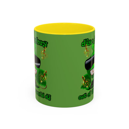 disc jockey - Accent Mug (green)