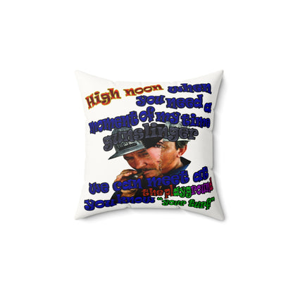 high noon - Faux Suede Square Pillow - (white)