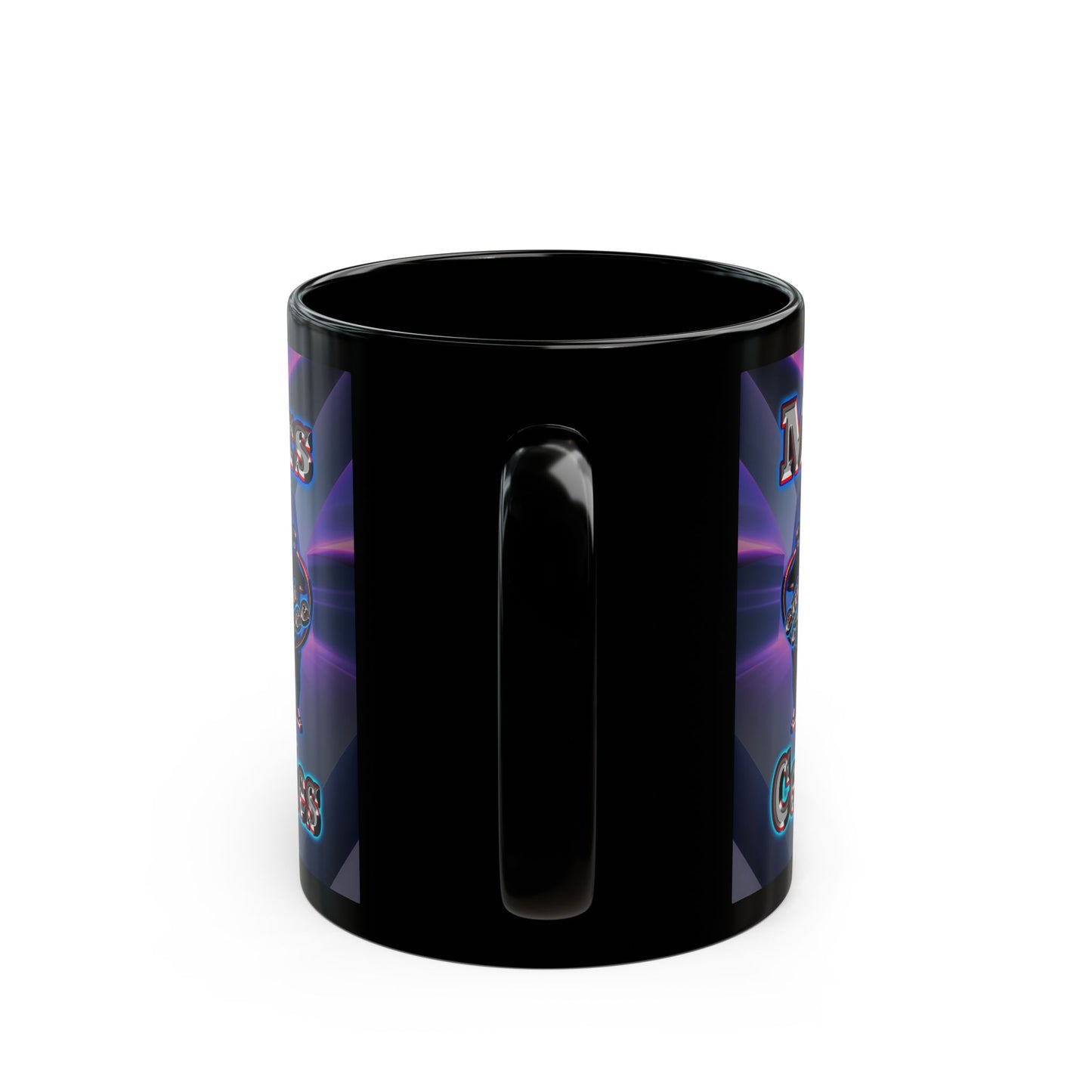 em cee squared - Black Mug (grey-pink wave)