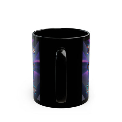 em cee squared - Black Mug (grey-pink wave)
