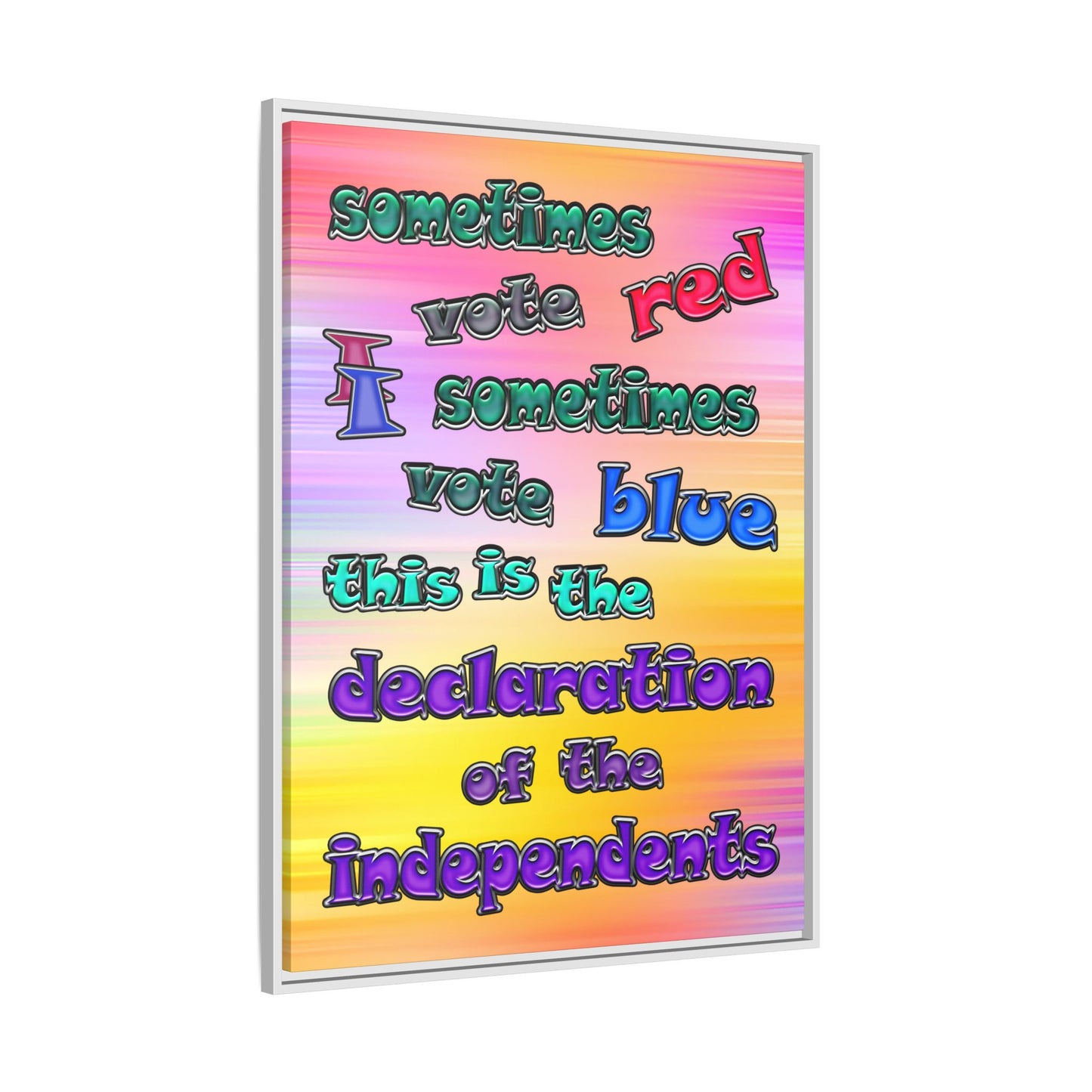 declaration of the independents - framed canvas art (color blur)