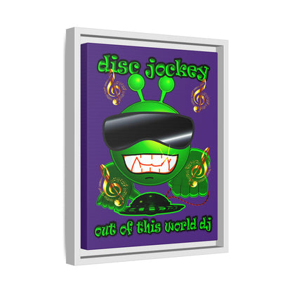 disc jockey - framed canvas art (purple)