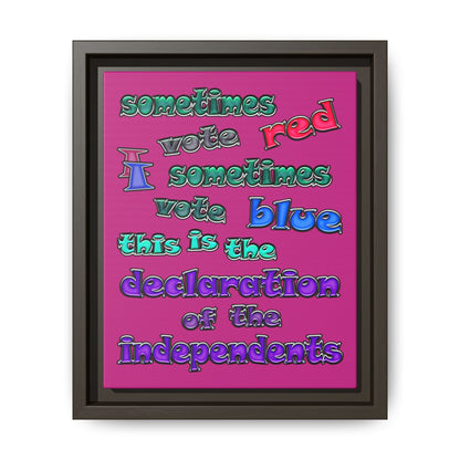 declaration of the independents - framed canvas art (pink)
