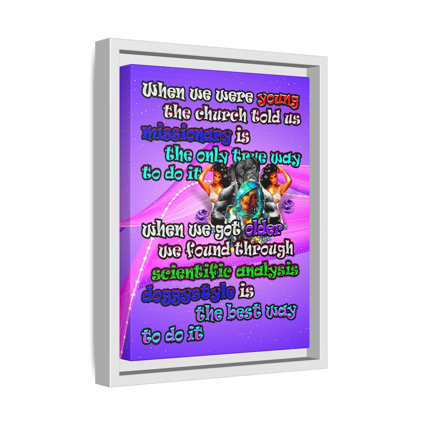 doggystyle - framed canvas art (purple-pink wave)