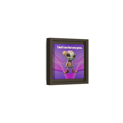 I don't care that your green - framed canvas art (purple-pink wave)