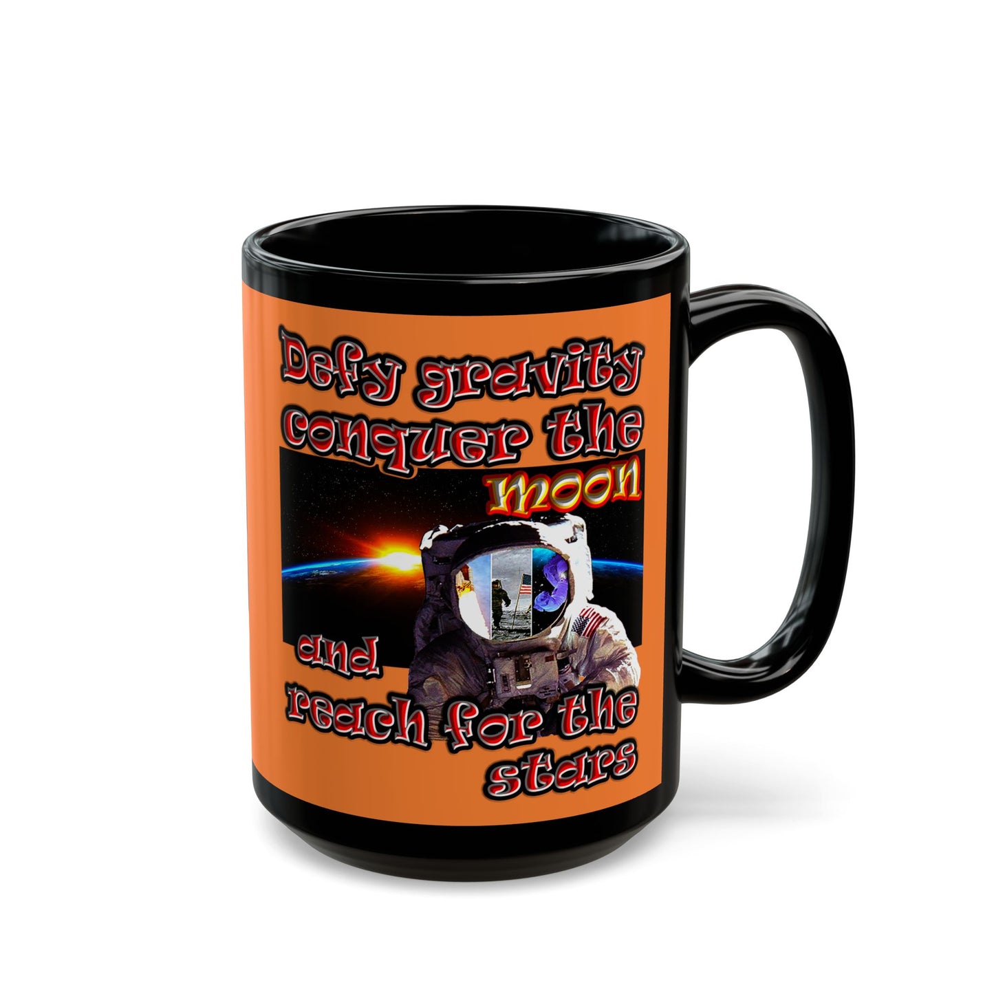 defy conquer reach - Black Mug (crusta)
