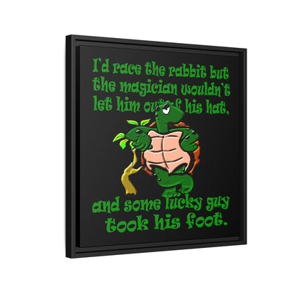 turtle race - framed canvas art (black)