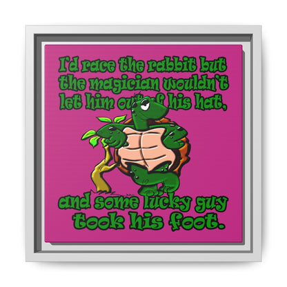 turtle race - framed canvas art (pink)