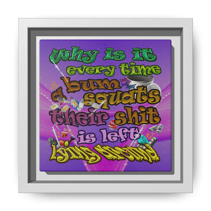 the bum's shit - framed canvas art (purple-pink wave)