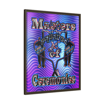 em cee squared - framed canvas art (purple wave)