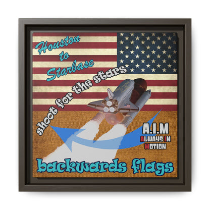 shoot for the stars - framed canvas art (brown papyrus)