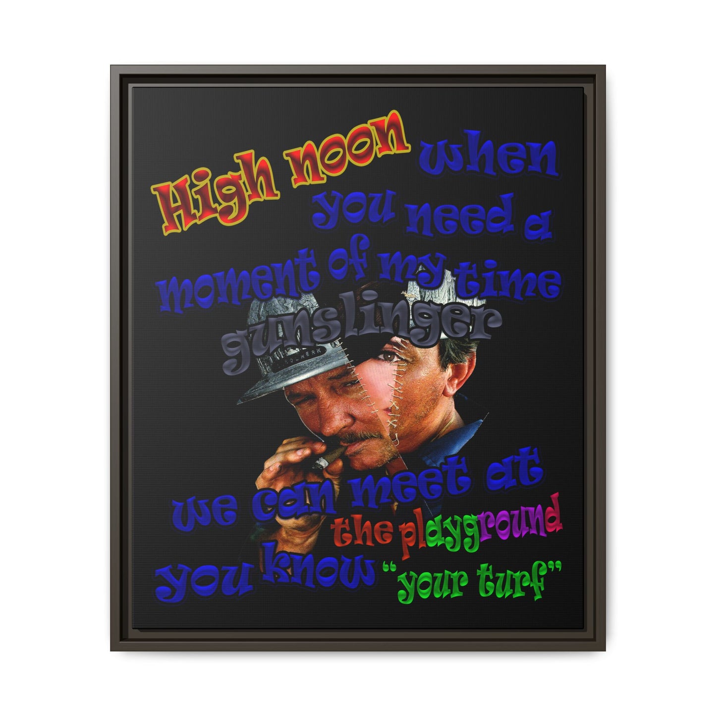 high noon - framed canvas art (black)