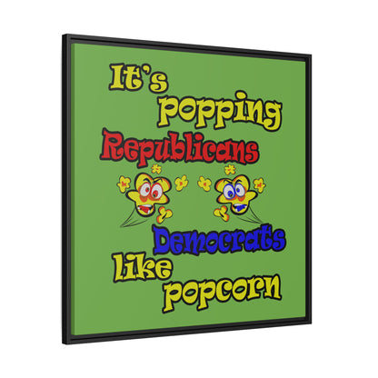 popping like popcorn - framed canvas art (green)