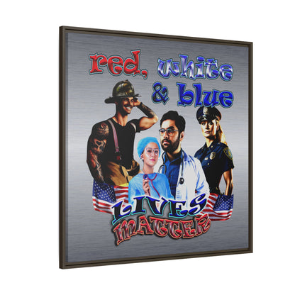 rw&b lives matter - framed canvas art (brushed nickel)