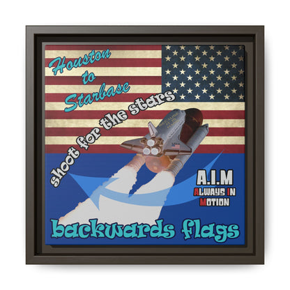 shoot for the stars - framed canvas art (dark blue)