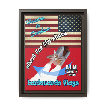 shoot for the stars - framed canvas art (dark red)