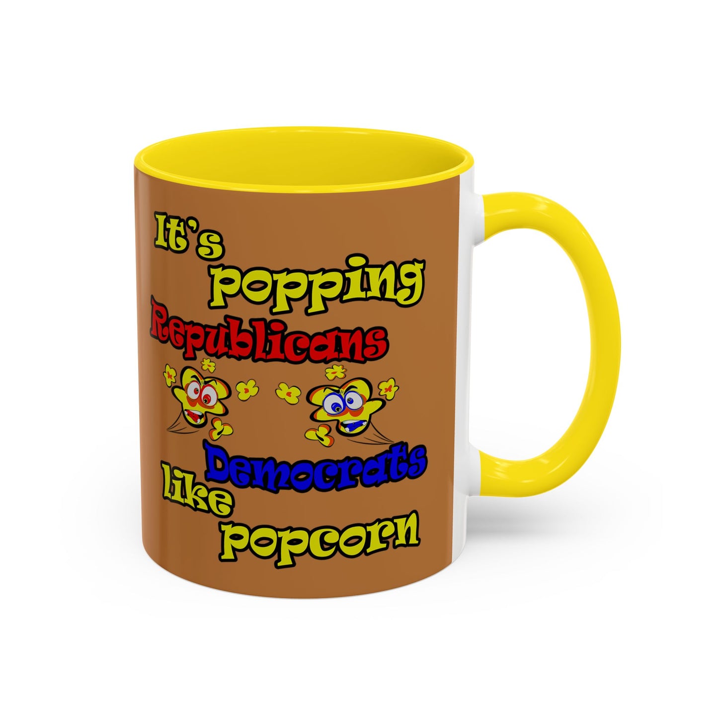 popping like popcorn - Accent Mug (light brown)