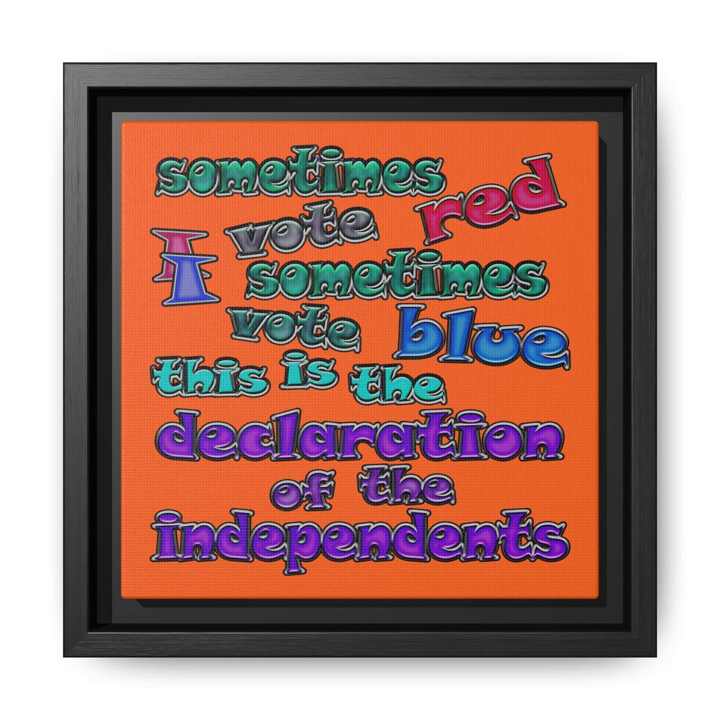declaration of the independents - framed canvas art (orange)