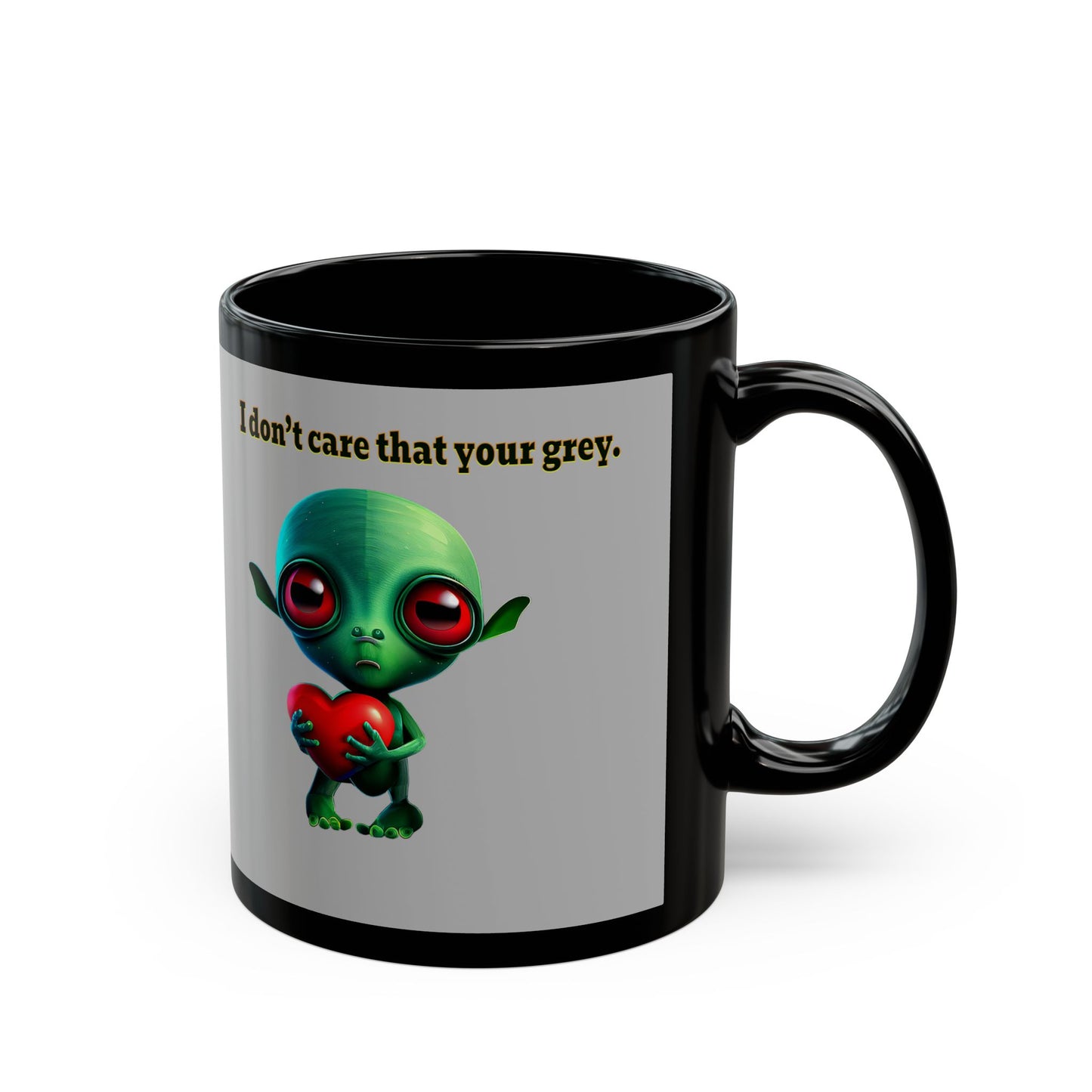 I don't care that your grey - Black Mug (light grey)