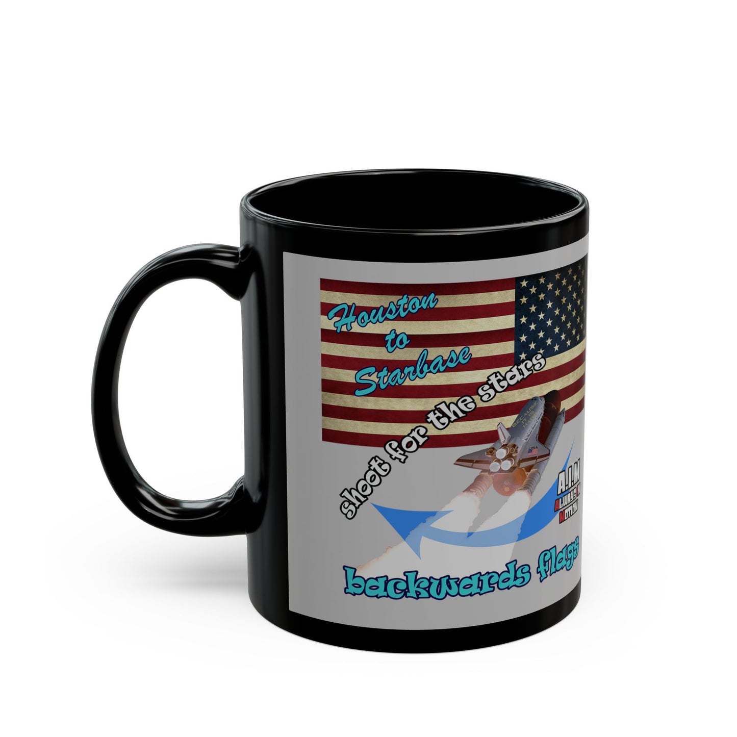 shoot for the stars - Black Mug (light grey)