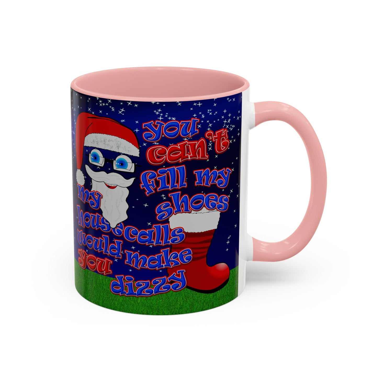 santa's shoes - Accent Mug ('snoops' background)