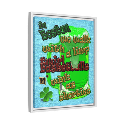 celtics logo - framed canvas art (faded blue)