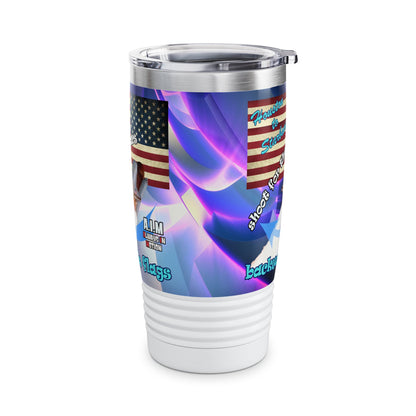 shoot for the stars - Ringneck Tumbler, 20oz (grey-pink wave)